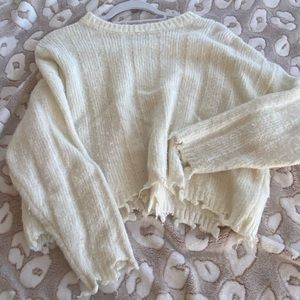 White Cropped Sweater